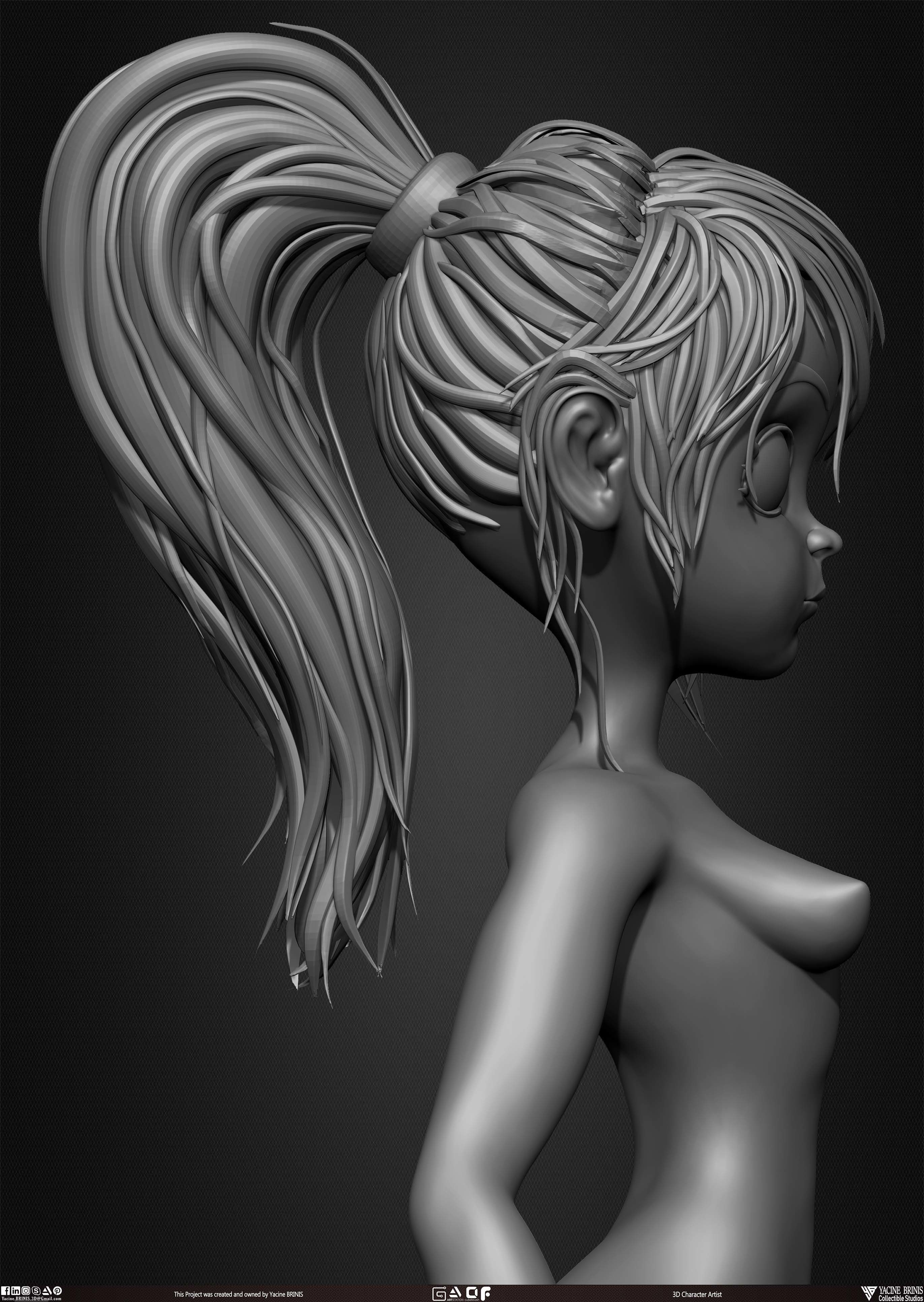 Female Anime Base-mesh 3D Model Vol 03 Low-poly 3D model_40