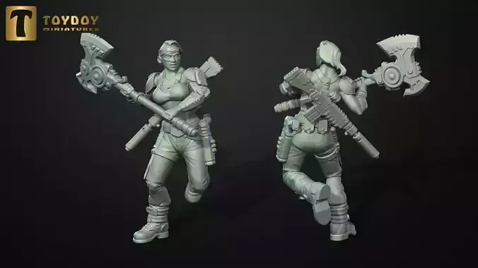 SCI-FI Miniature women soldier-Model 10 3D print model