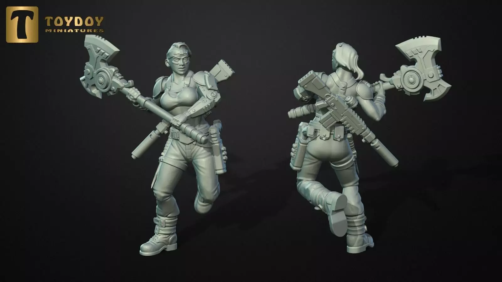 SCI-FI Miniature women soldier-Model 10 3D print model_0