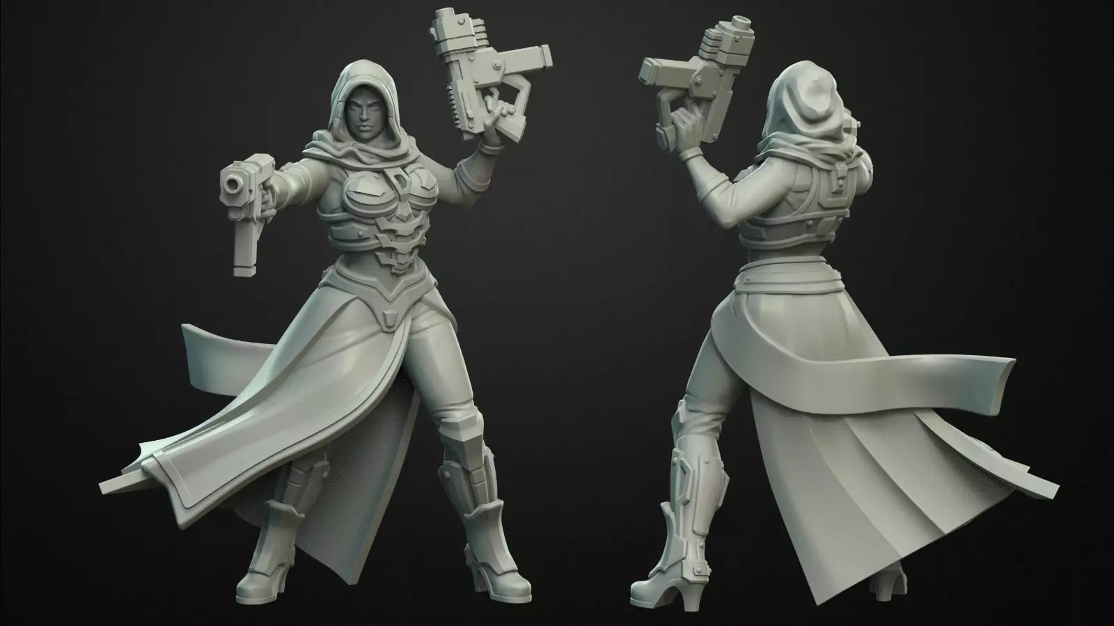 SCI-FI Miniature women soldier-Model 8 3D print model_0