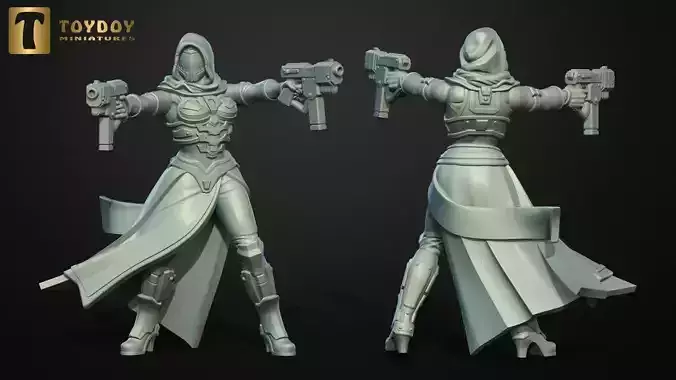 SCI-FI Miniature women soldier-Model 7 3D print model