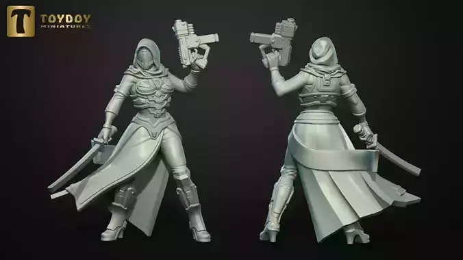 SCI-FI Miniature women soldier-Model 6 3D print model