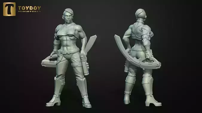 SCI-FI Miniature women soldier-Model 5 3D print model