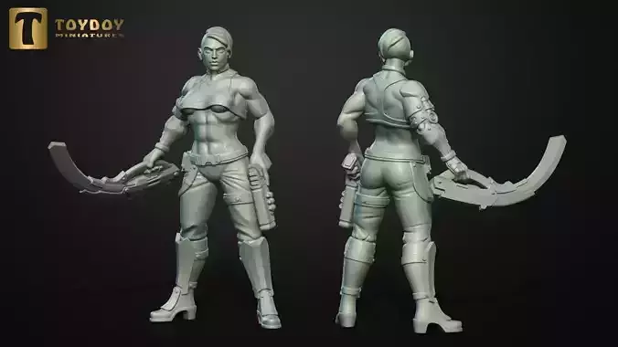 SCI-FI Miniature women soldier-Model 4 3D print model