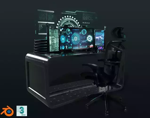 Control panel desk 3D model