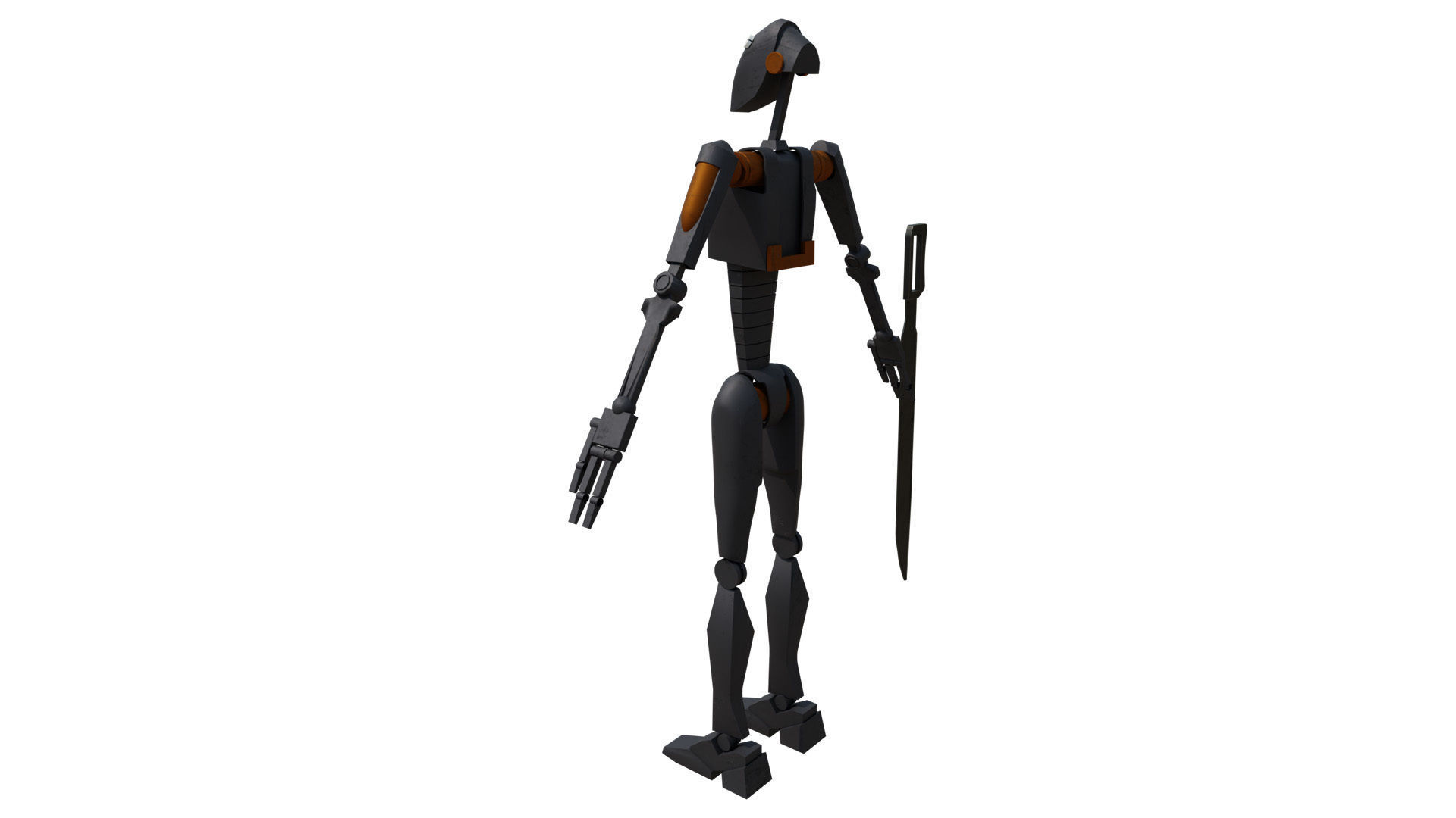 Commando Droid Low-poly 3D model_3
