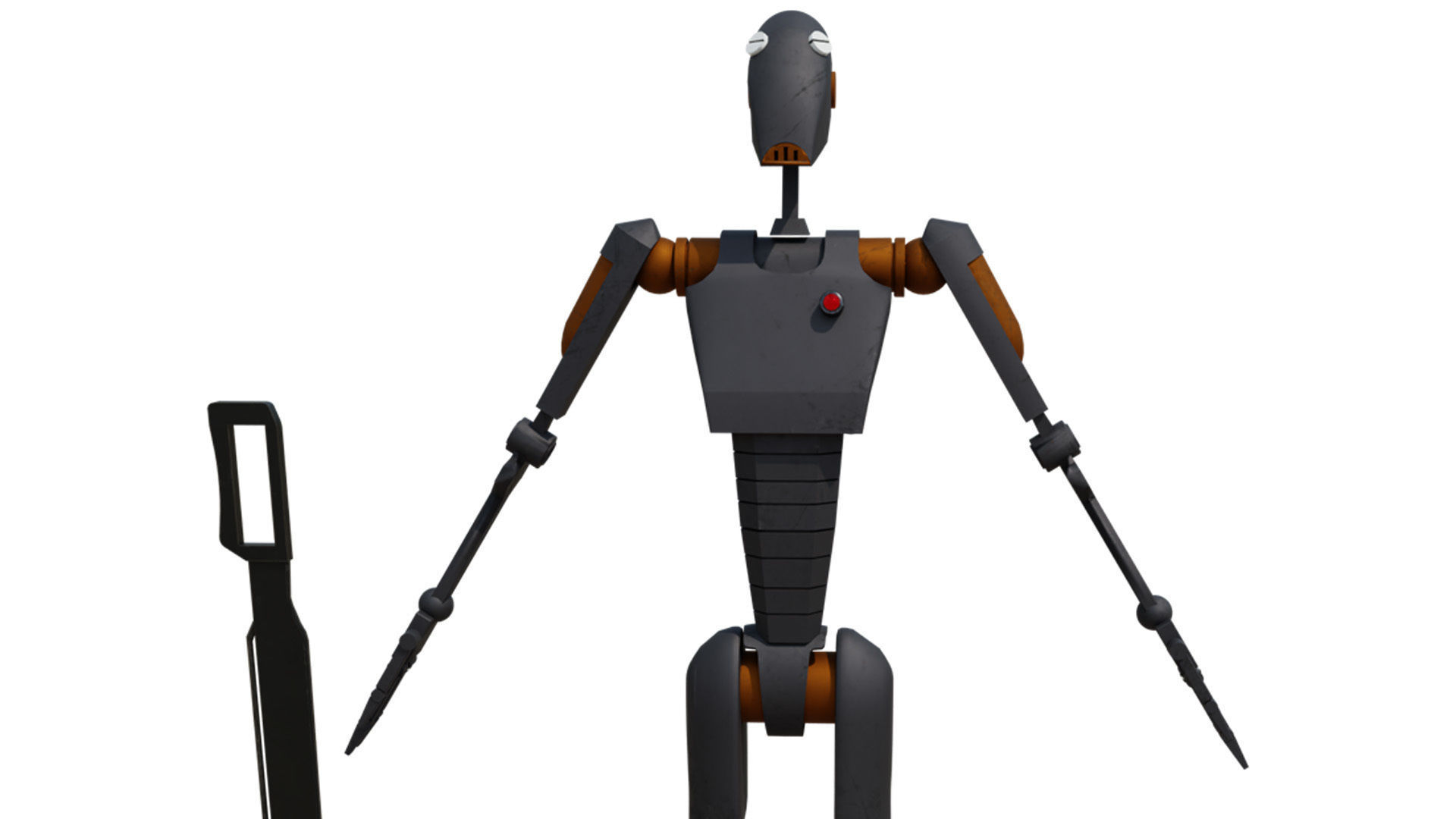 Commando Droid Low-poly 3D model_7