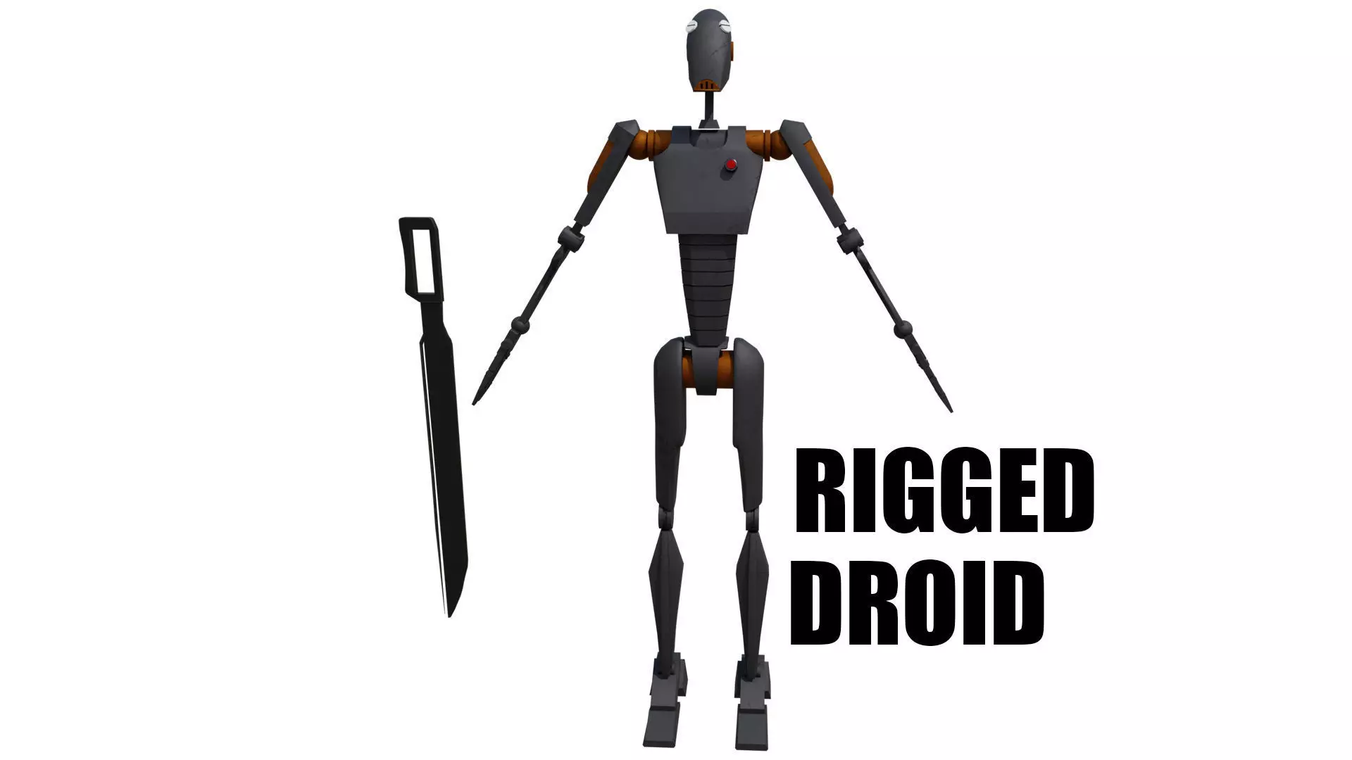 Commando Droid Low-poly 3D model_0