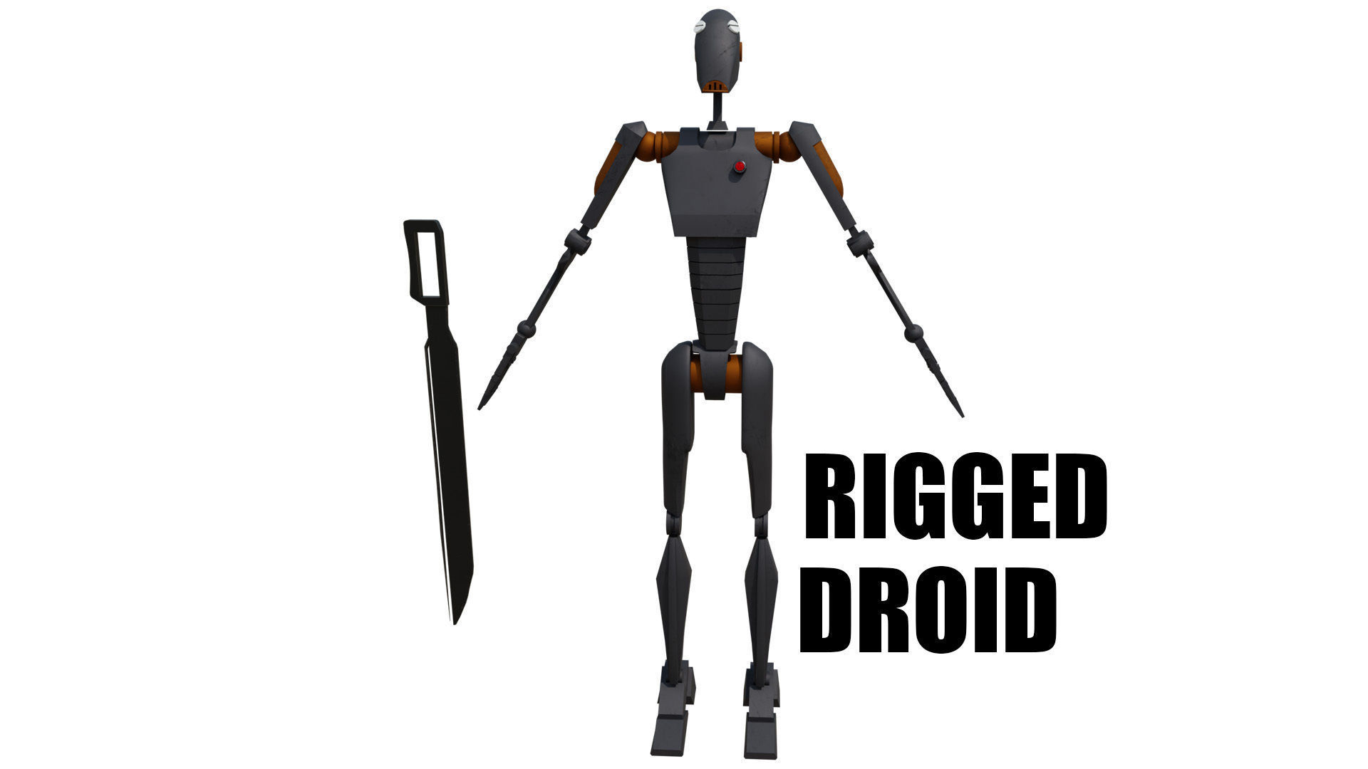 Commando Droid Low-poly 3D model_8