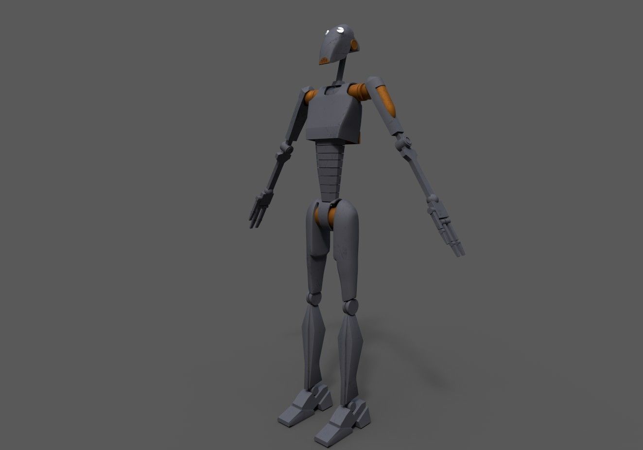 Commando Droid Low-poly 3D model_5