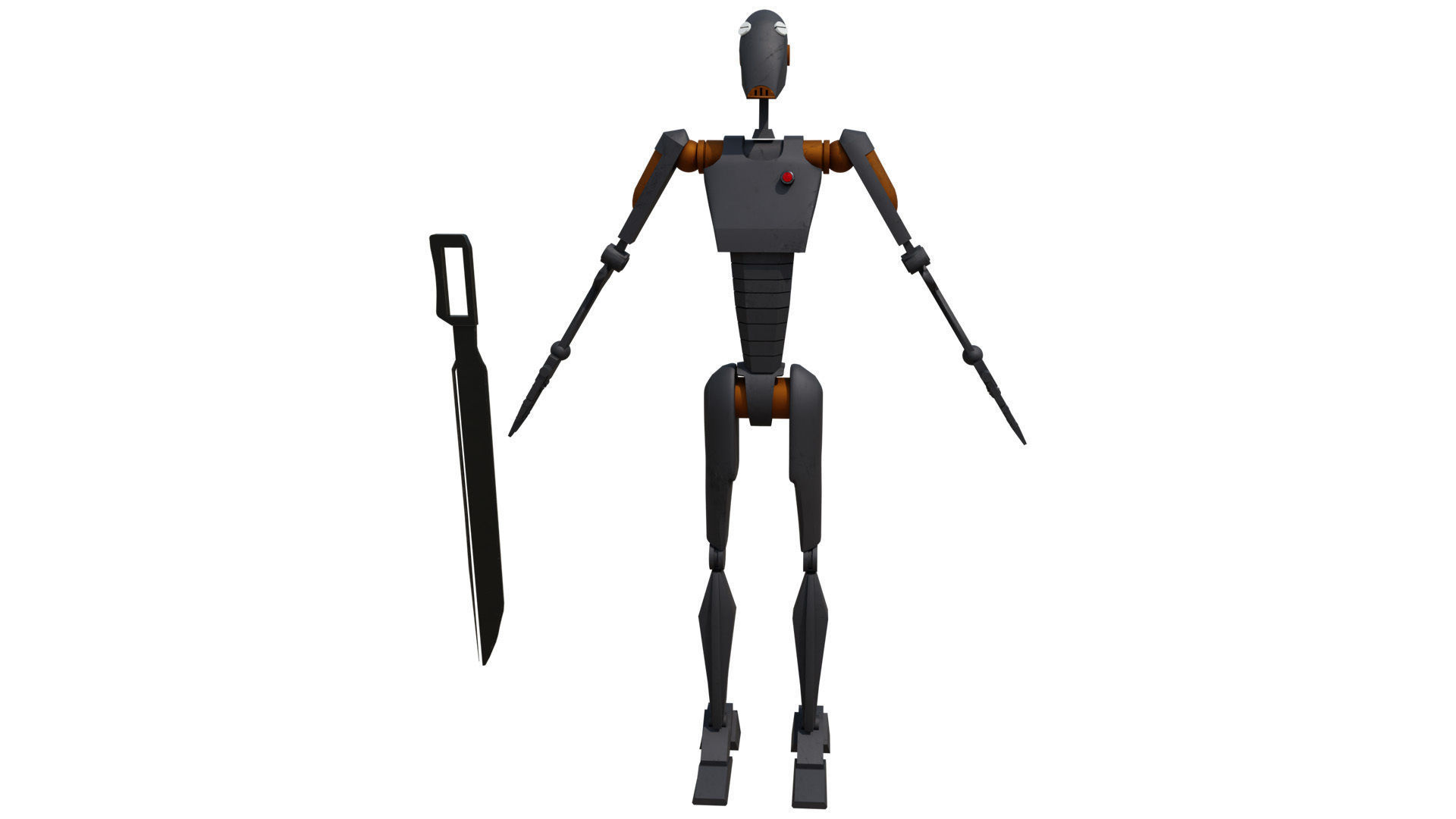 Commando Droid Low-poly 3D model_2