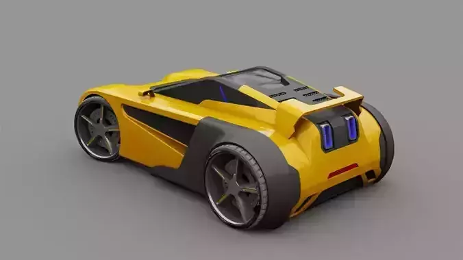 SUPER CAR rigged 3D model