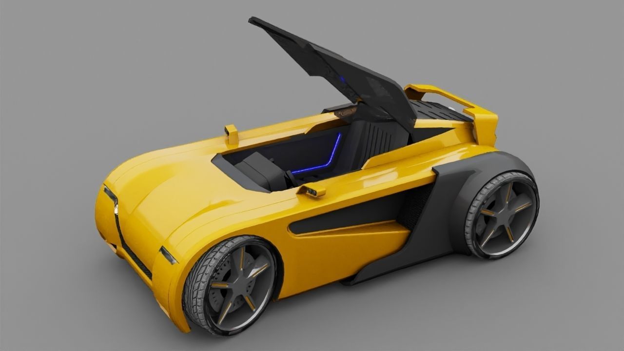SUPER CAR rigged 3D model_29