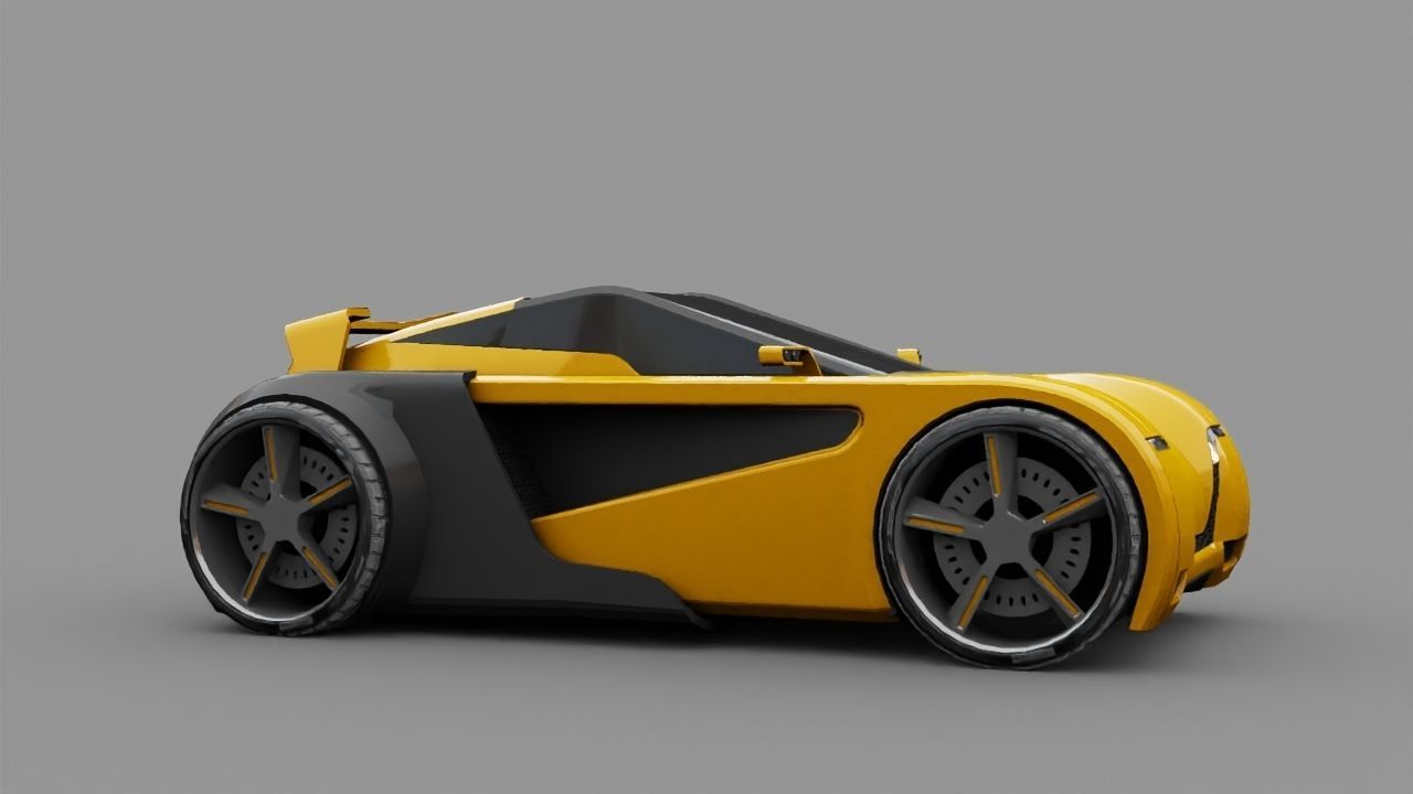 SUPER CAR rigged 3D model_1