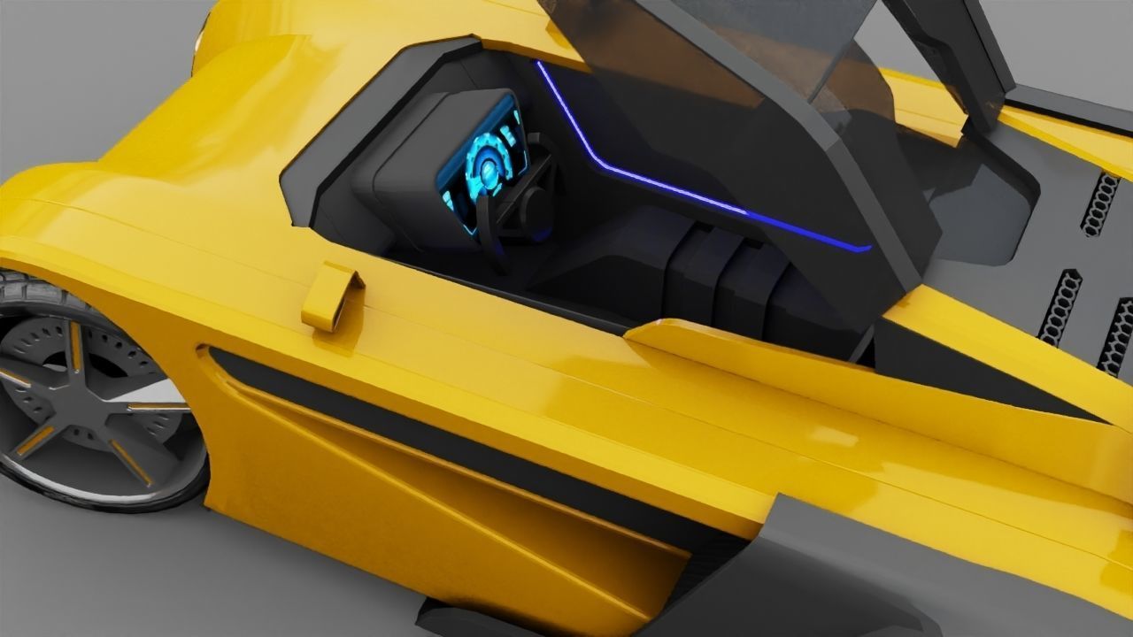 SUPER CAR rigged 3D model_30