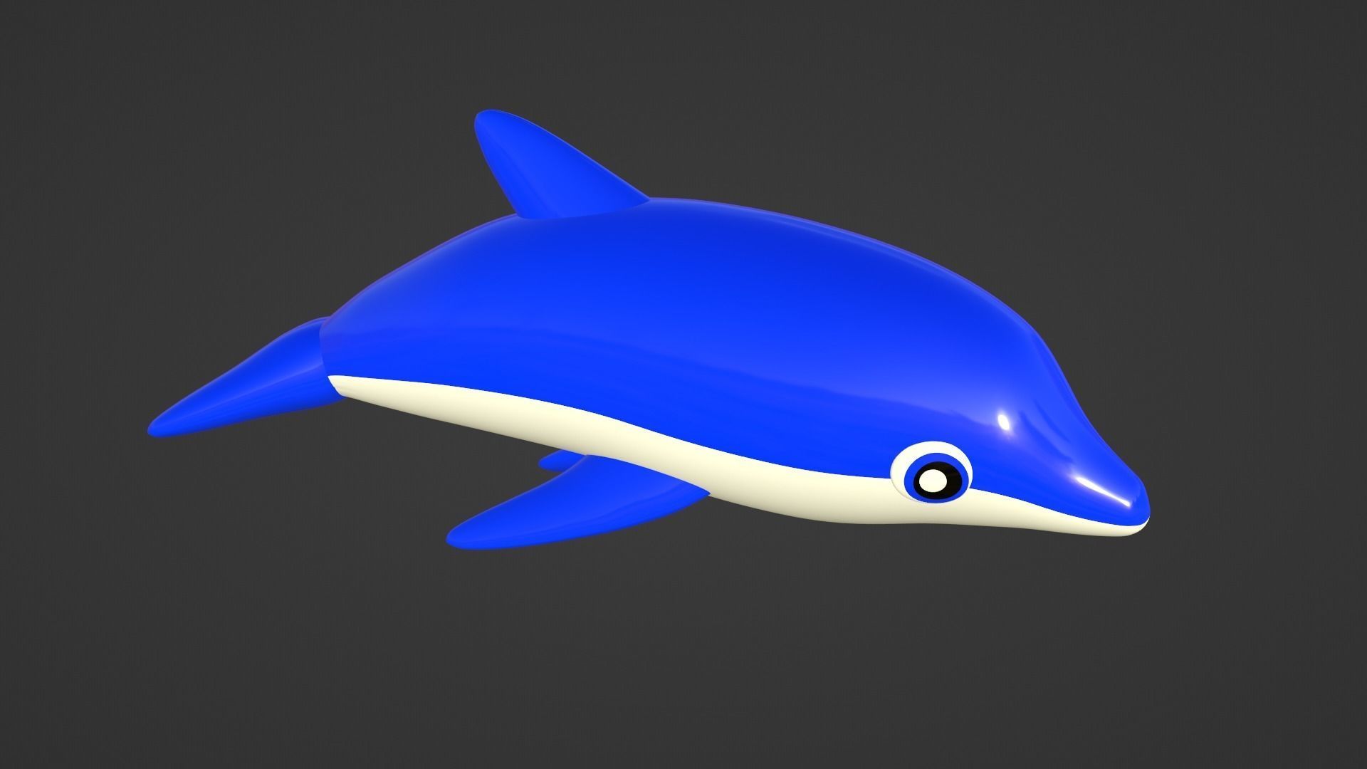 Inflatable dolphin blue 3D model_6