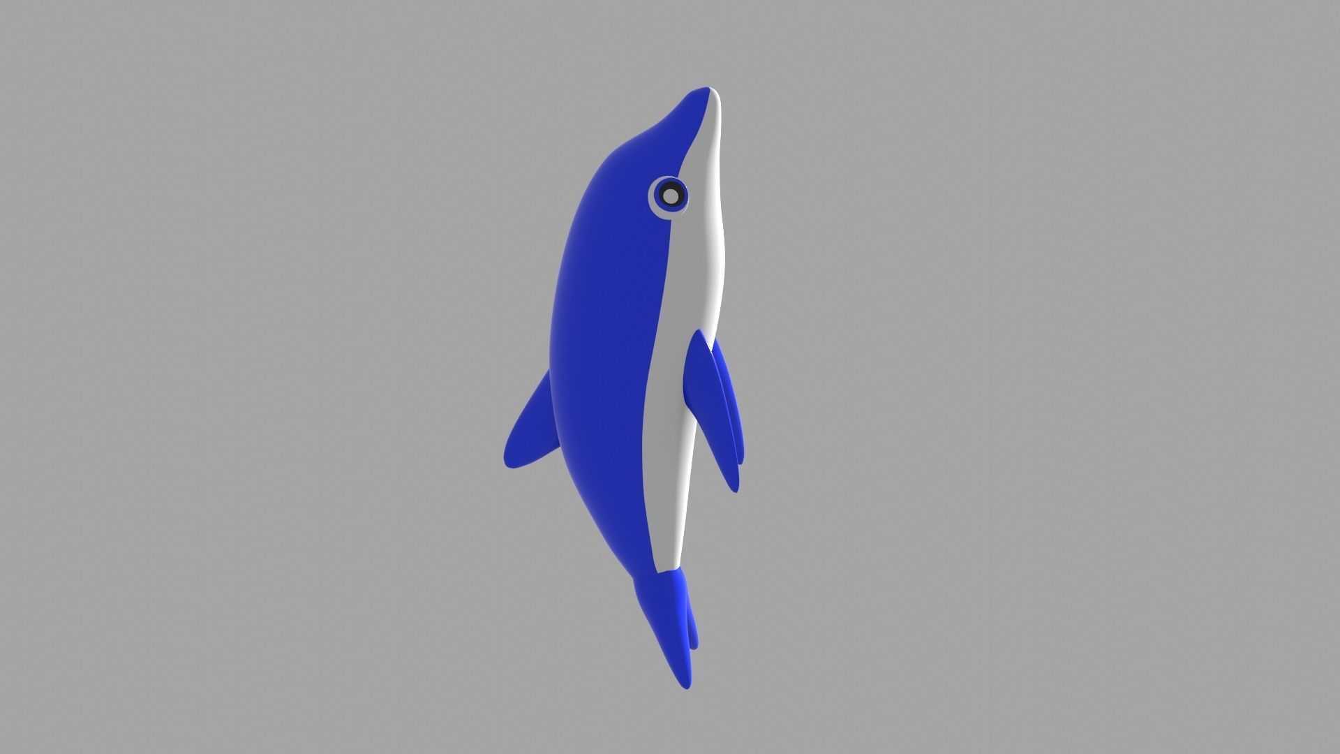 Inflatable dolphin blue 3D model_33