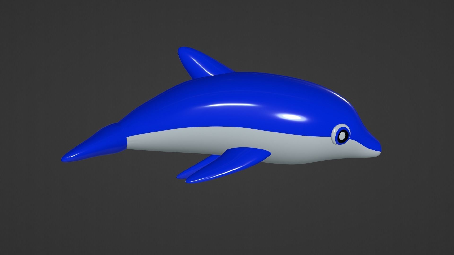 Inflatable dolphin blue 3D model_9