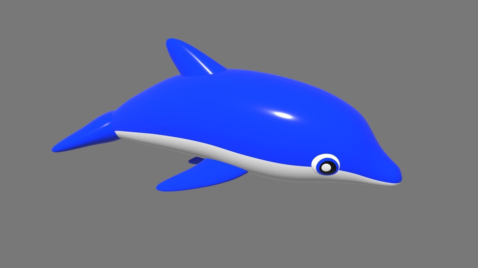 Inflatable dolphin blue 3D model_3