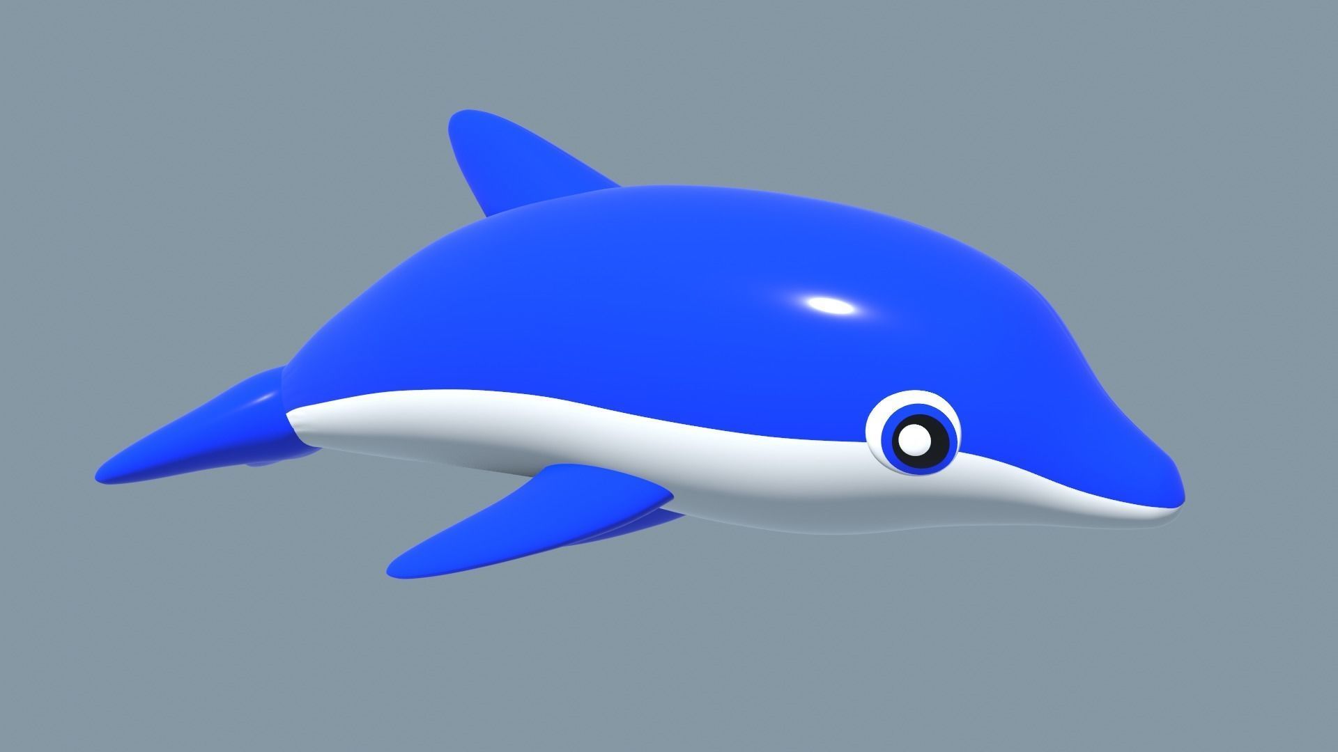 Inflatable dolphin blue 3D model_35