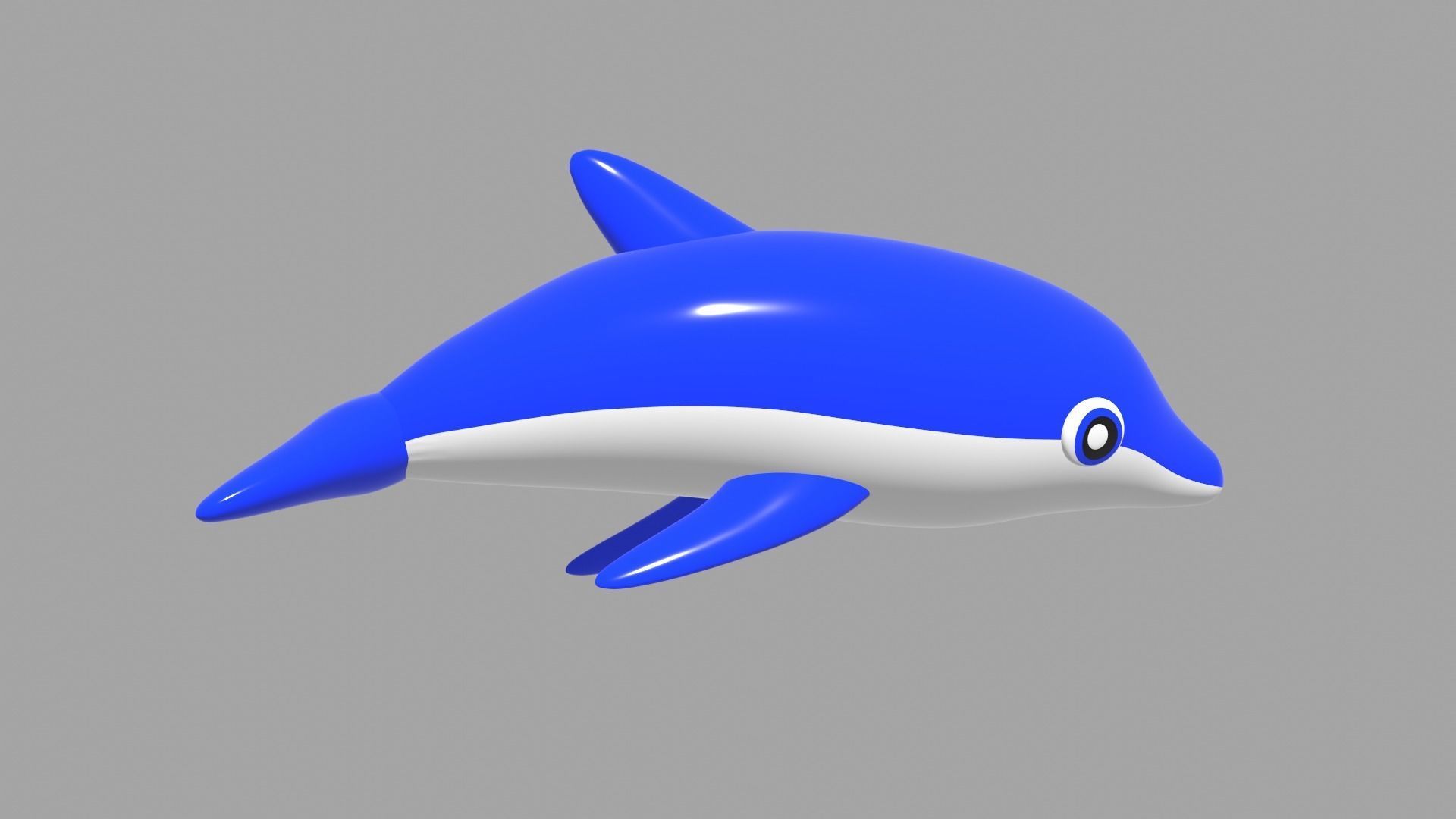 Inflatable dolphin blue 3D model_10