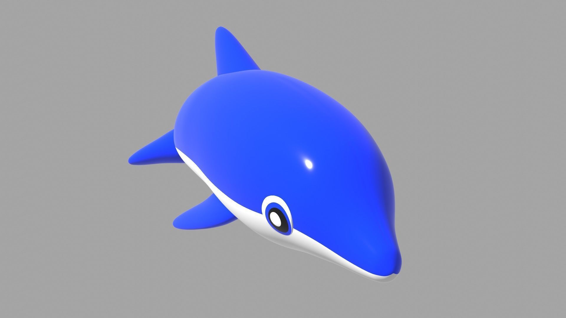 Inflatable dolphin blue 3D model_27
