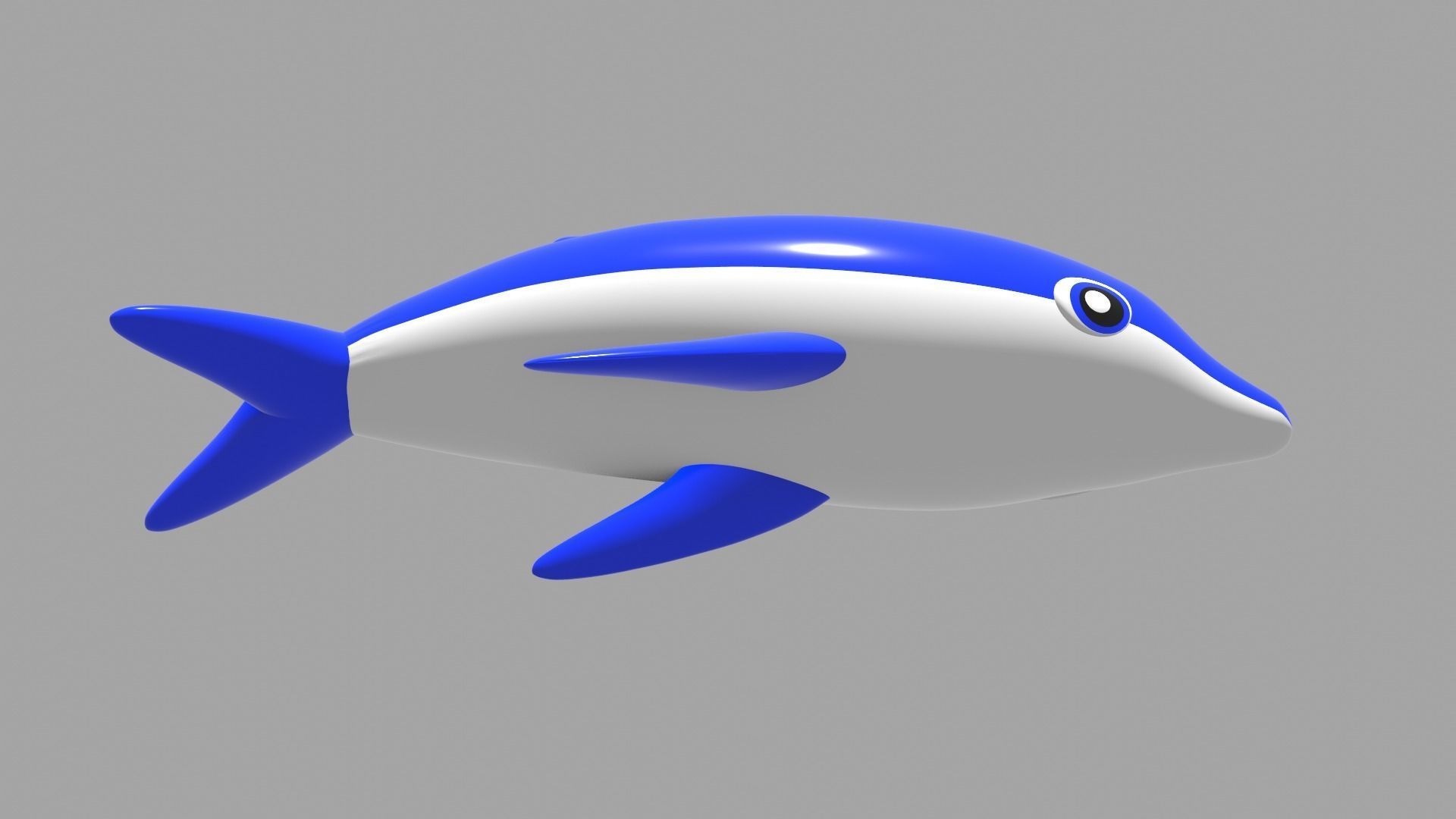 Inflatable dolphin blue 3D model_24