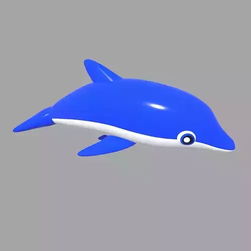 Inflatable dolphin blue 3D model