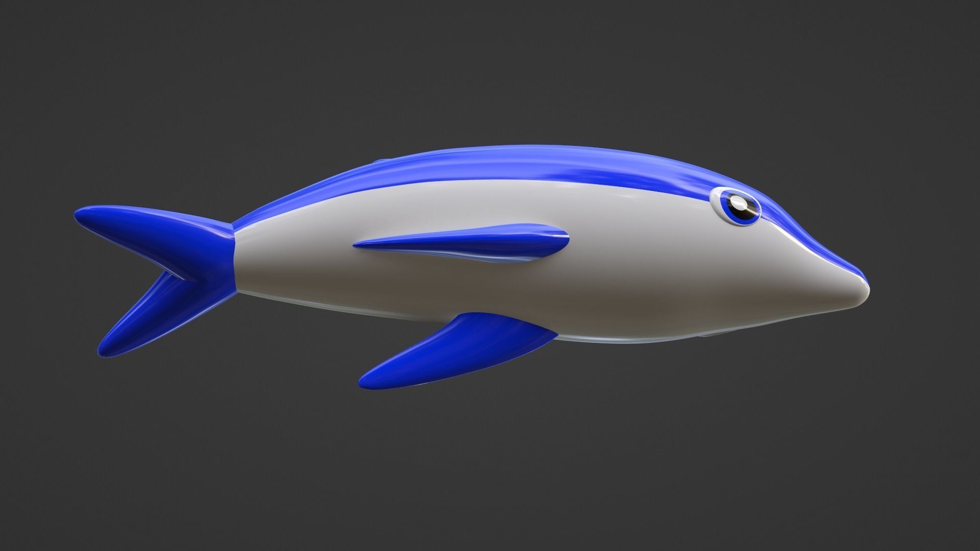 Inflatable dolphin blue 3D model_23
