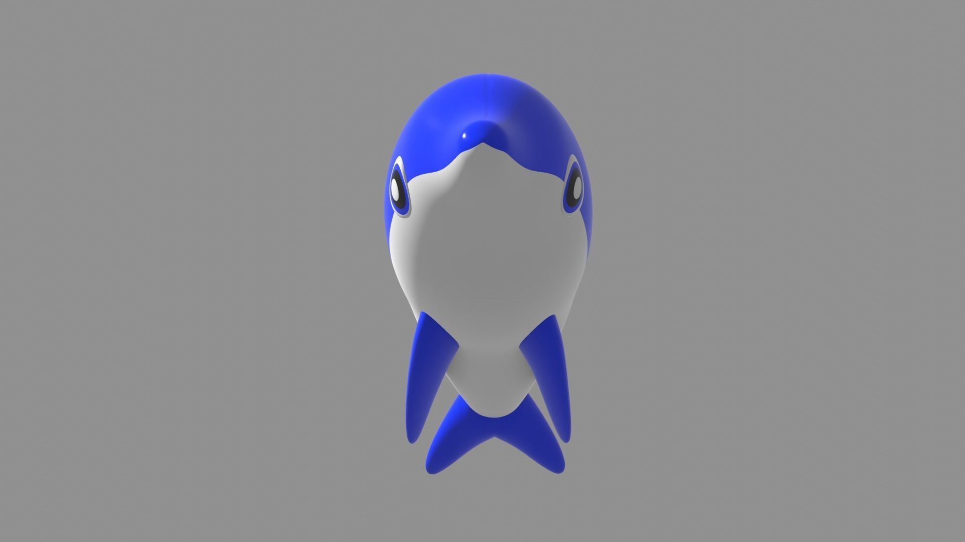 Inflatable dolphin blue 3D model_16