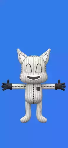 Cartoon Cat with textures Low-poly 3D model