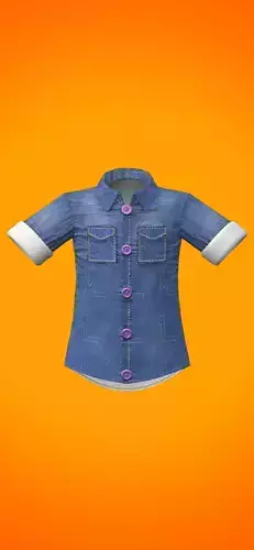 Shirt LowPoly denim Low-poly 3D model