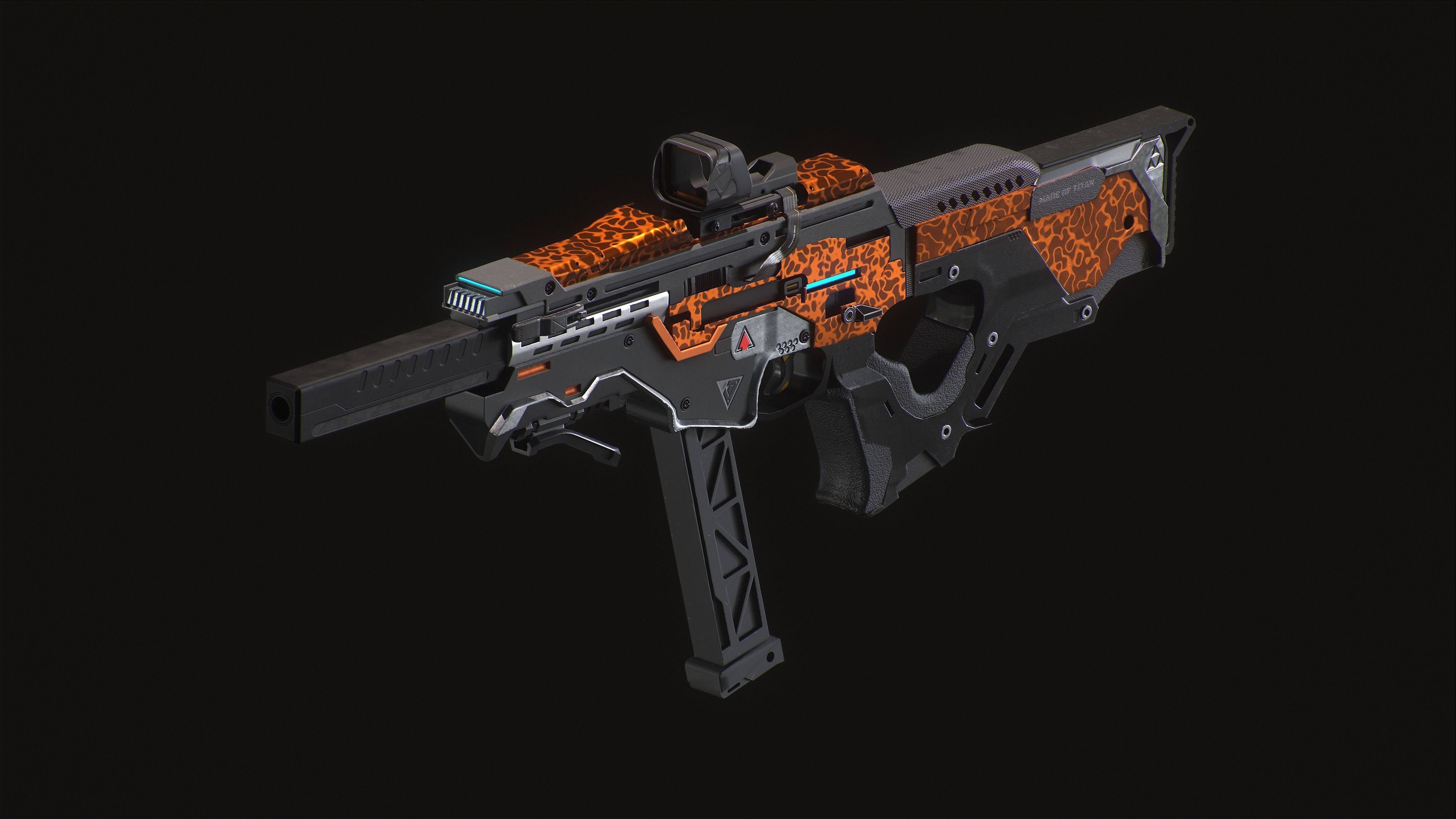 SCI -FI SMG UMP Low-poly 3D model_12