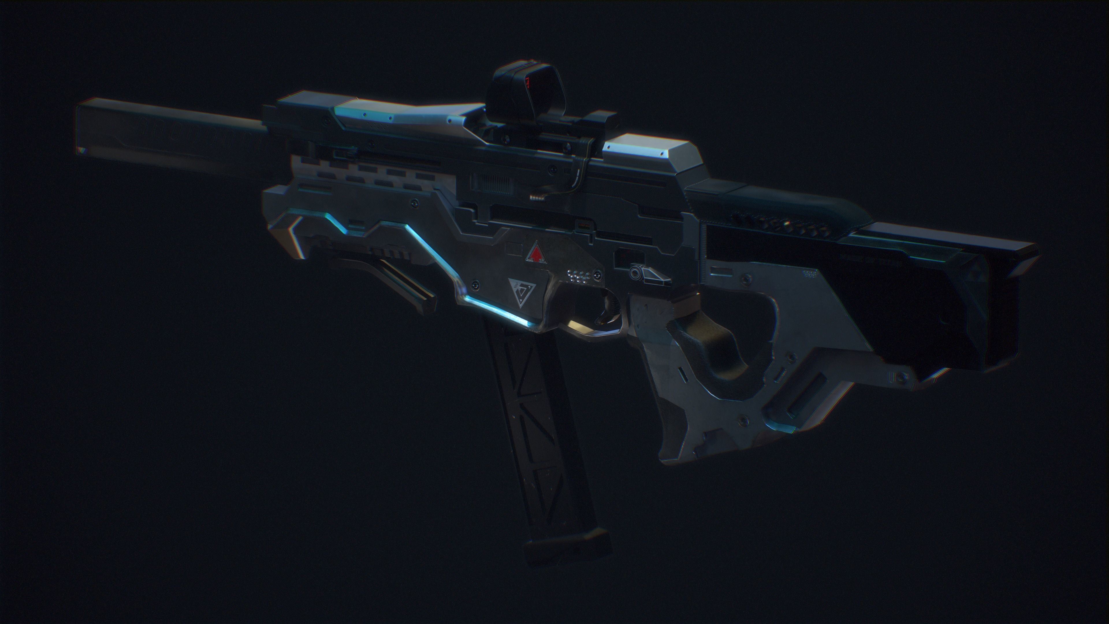 SCI -FI SMG UMP Low-poly 3D model_7