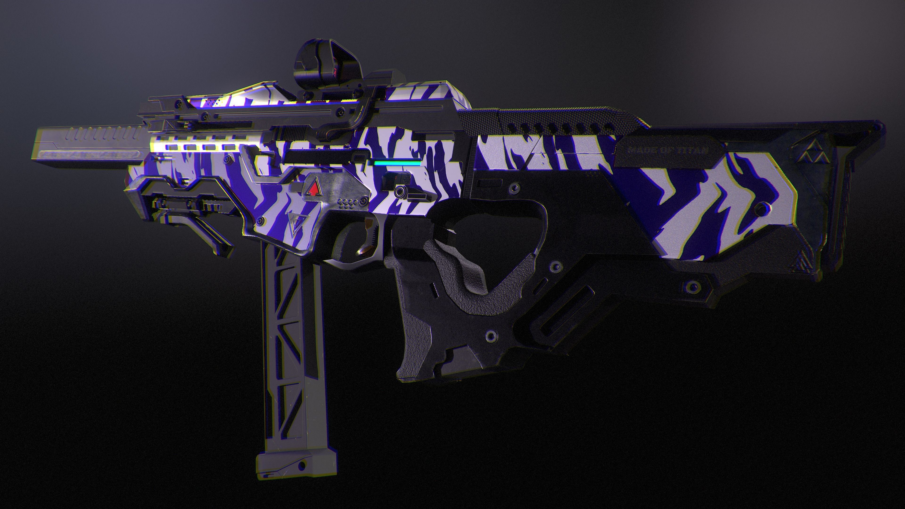 SCI -FI SMG UMP Low-poly 3D model_9