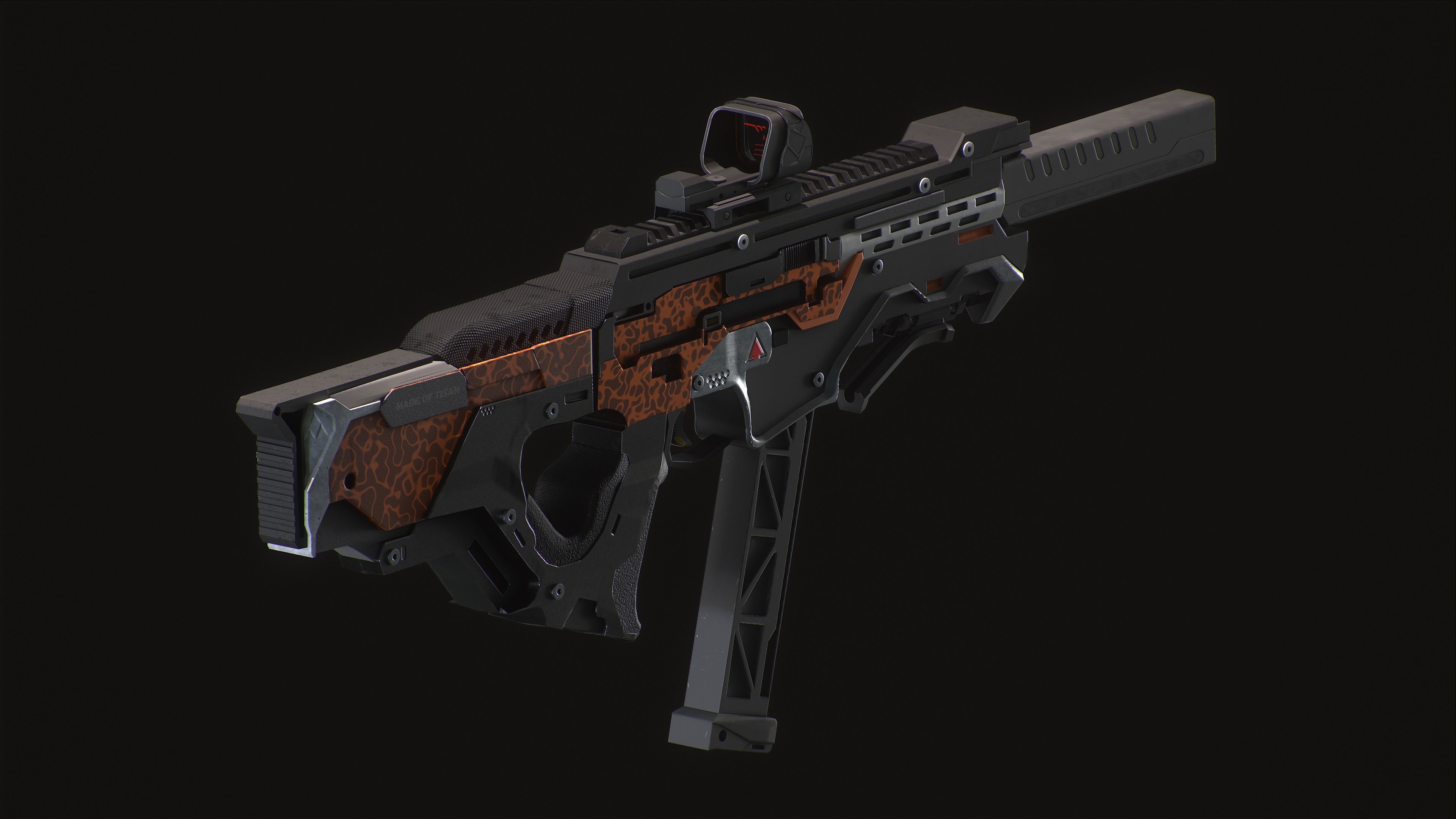 SCI -FI SMG UMP Low-poly 3D model_11