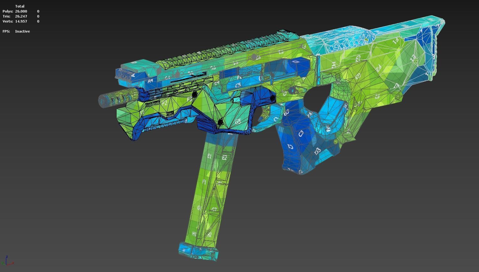 SCI -FI SMG UMP Low-poly 3D model_14