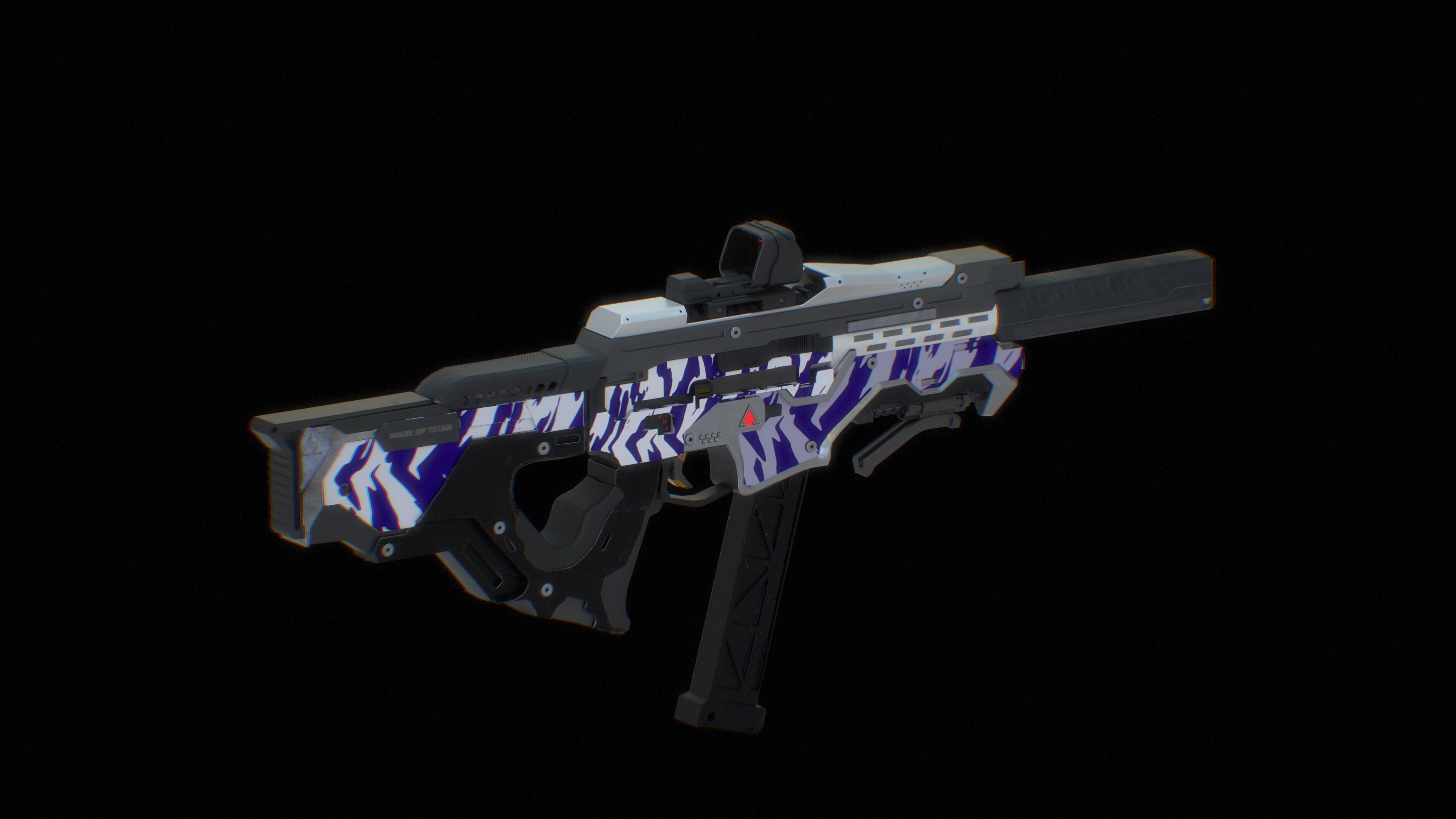 SCI -FI SMG UMP Low-poly 3D model_8