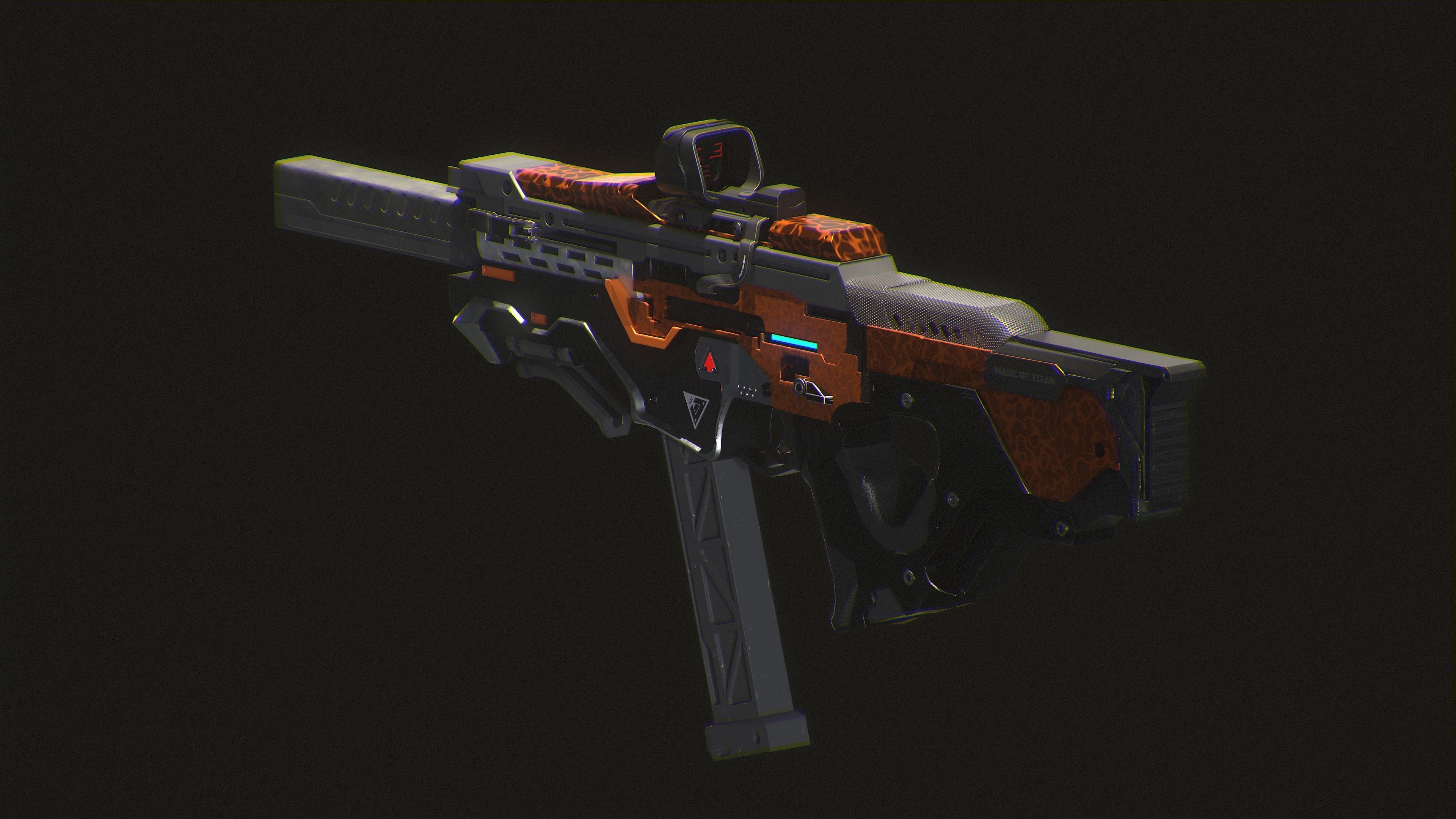 SCI -FI SMG UMP Low-poly 3D model_10