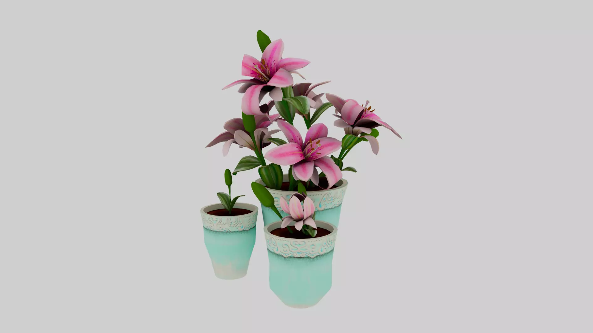 Handpainted Lillies by Brin Z Prince Low-poly 3D model
