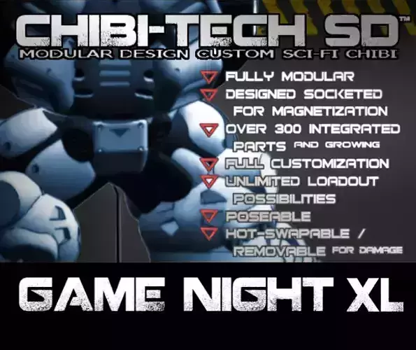 CHIBI TECH SD GAME NIGHT XL BUNDLE 3D Model Collection