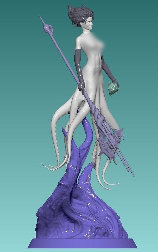 Octopus woman 3D print model_1