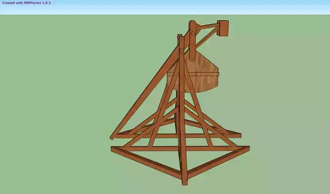 Trebuchet wooden catapult