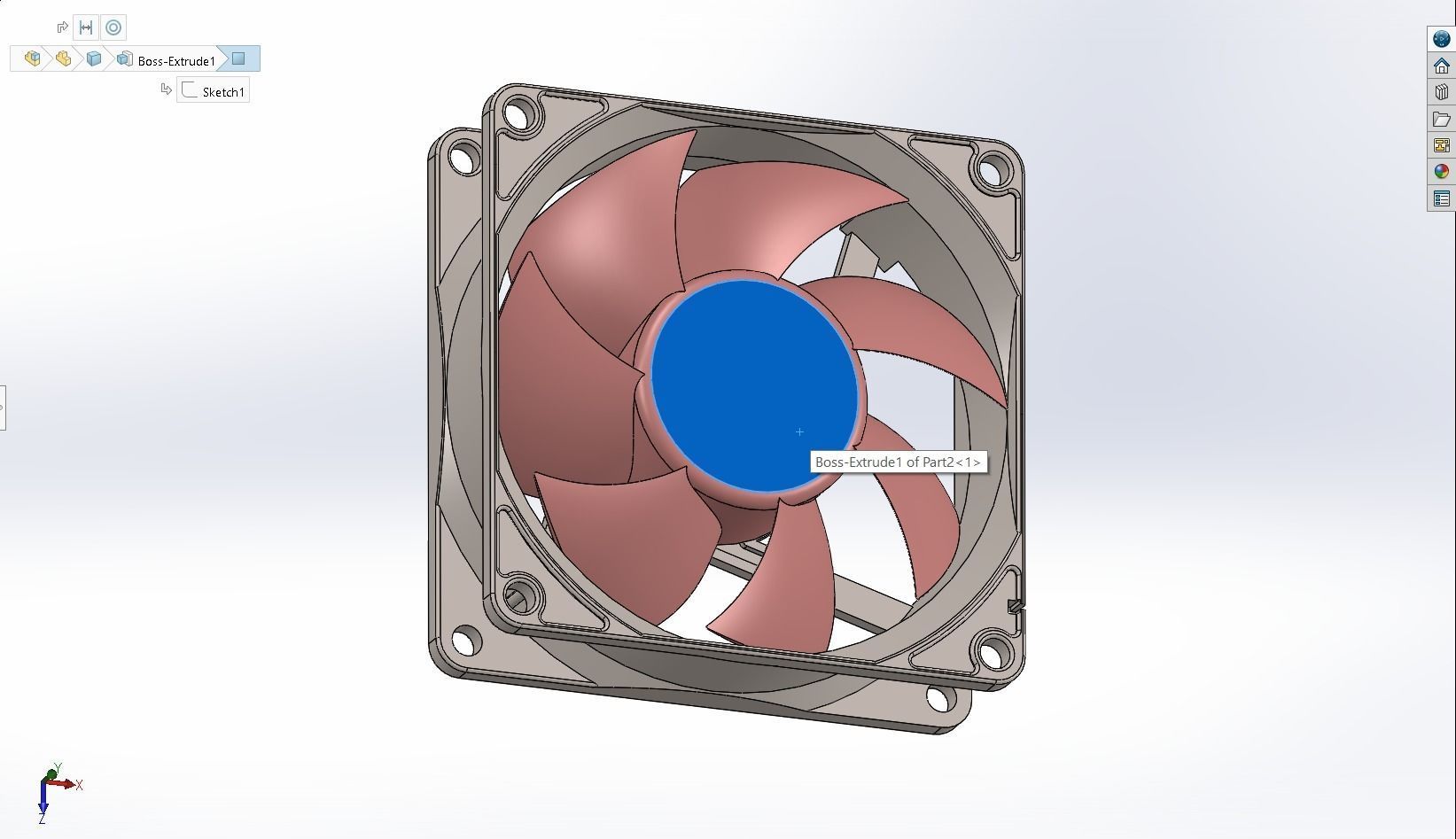 PC fan solidworks 3D model_8