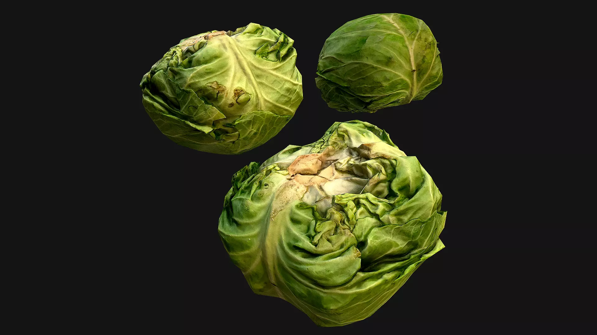 Cabbage head of Vegetables Farm Village Food Low-poly 3D model