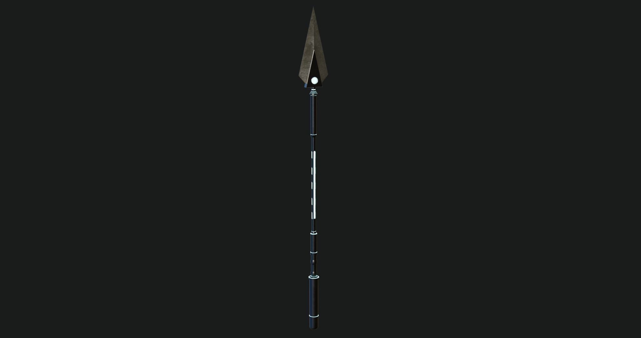 Fantasy Spear 06 Glow Game-Ready PBR Textures Included Low-poly 3D model_4