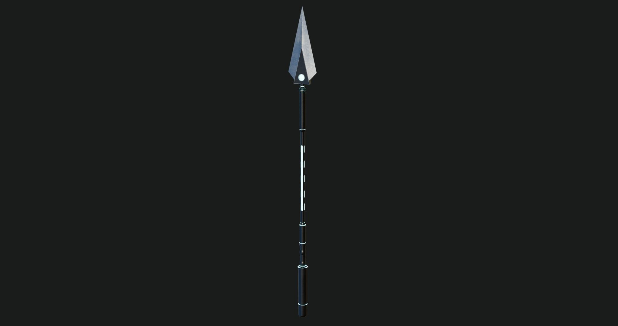 Fantasy Spear 06 Glow Game-Ready PBR Textures Included Low-poly 3D model_3