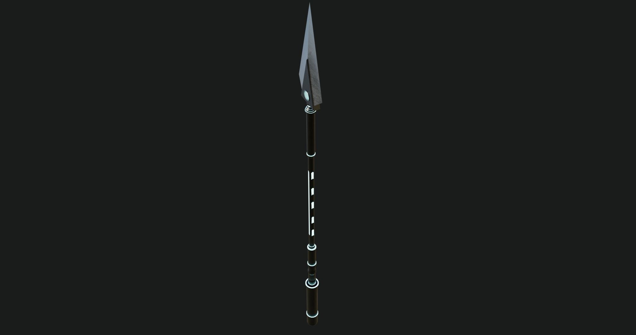 Fantasy Spear 06 Glow Game-Ready PBR Textures Included Low-poly 3D model_11