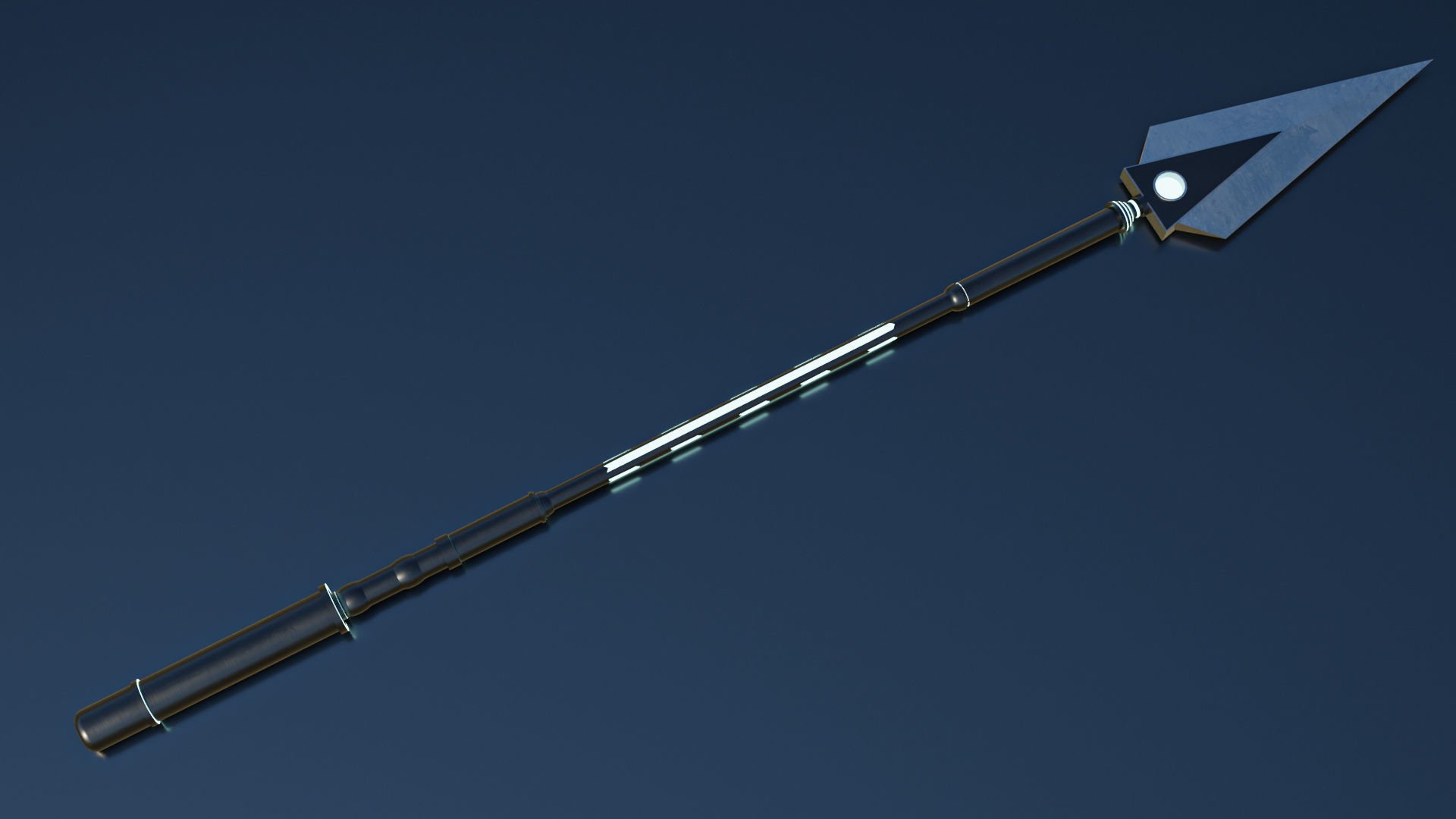 Fantasy Spear 06 Glow Game-Ready PBR Textures Included Low-poly 3D model_1