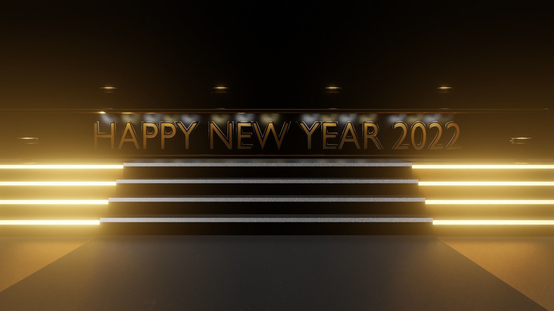 Happy new year blender Free 3D model_1